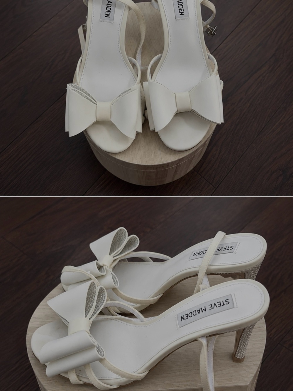 Steve Madden Ivory Bow Slingback Heels